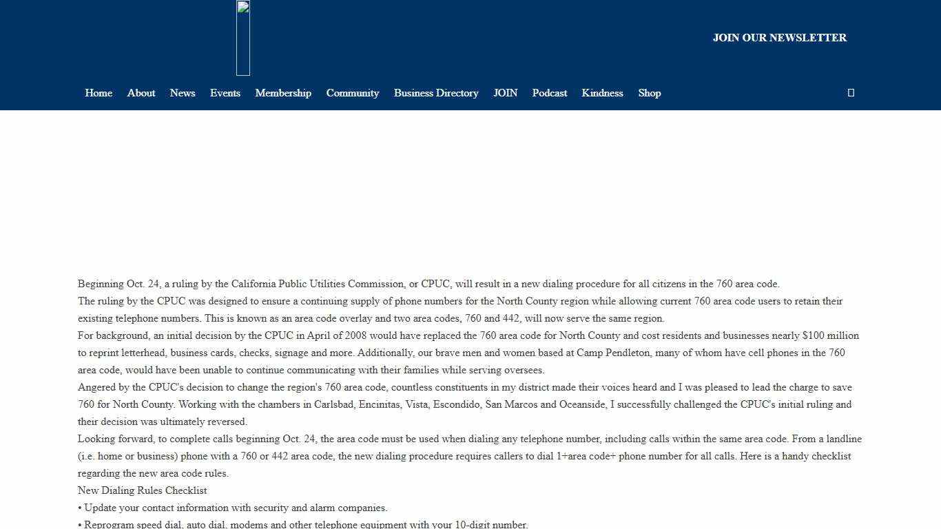 Prepare for new 760 area code dialing changes Carlsbad Chamber of Commerce